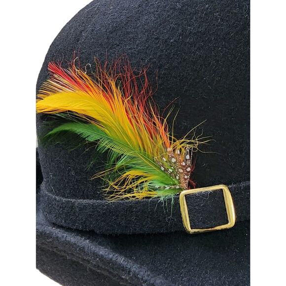 Vintage Lancaster Hat 70s Black Swagger Felt Wool Slopping Brim Fedora Hat main image 7